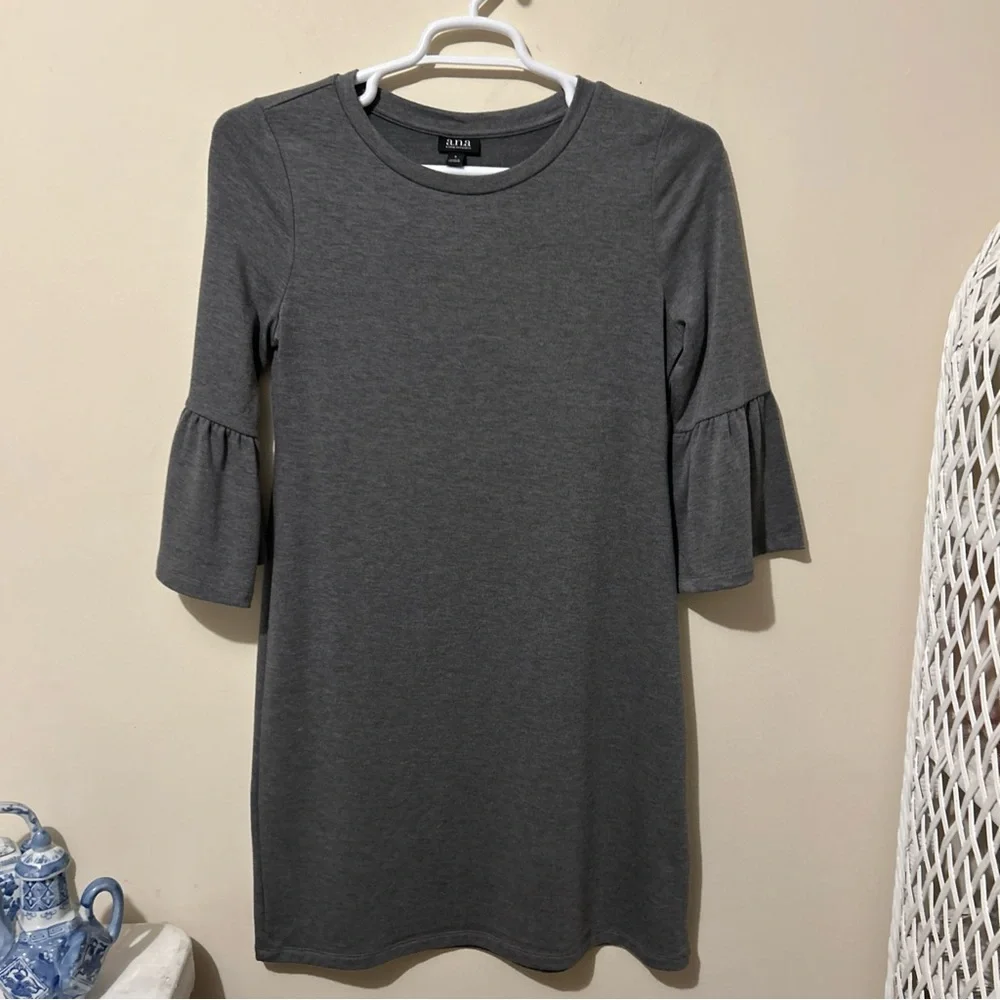 a.n.a. T Shirt Dress Women’s Small Gray Bell Sleeves Comfy Cottagecore Casual